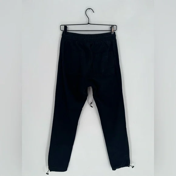 Christos New York Jesus Print Cargo Drawstring Black Jogger Trouser Pants